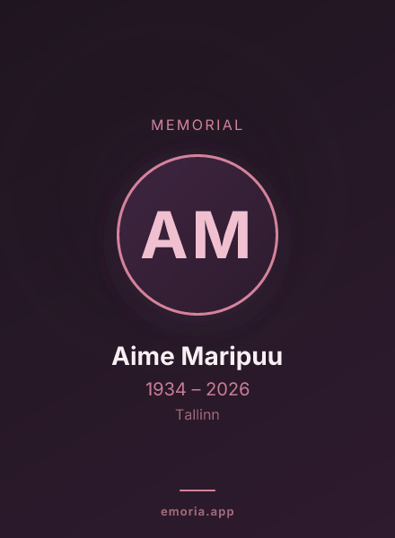 Memorial portrait of Aime Maripuu