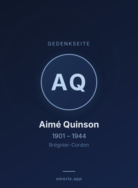 Gedenkportrait von Aimé Quinson