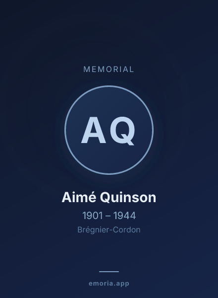 Memorial portrait of Aimé Quinson