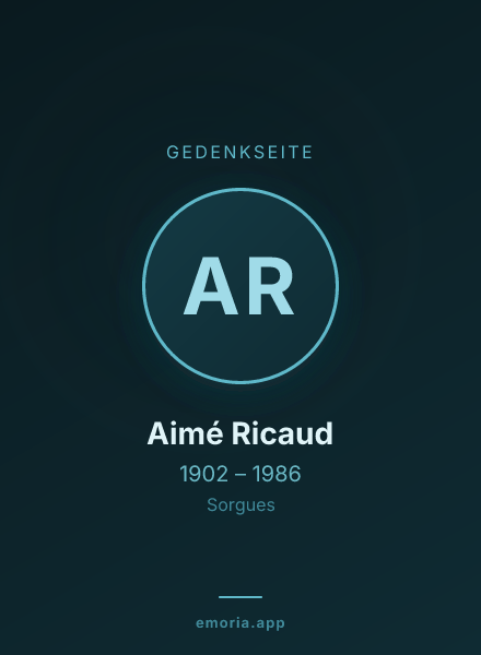 Gedenkportrait von Aimé Ricaud