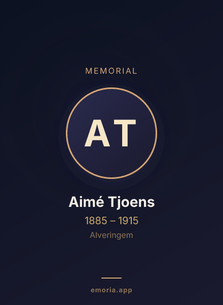 Memorial portrait of Aimé Tjoens