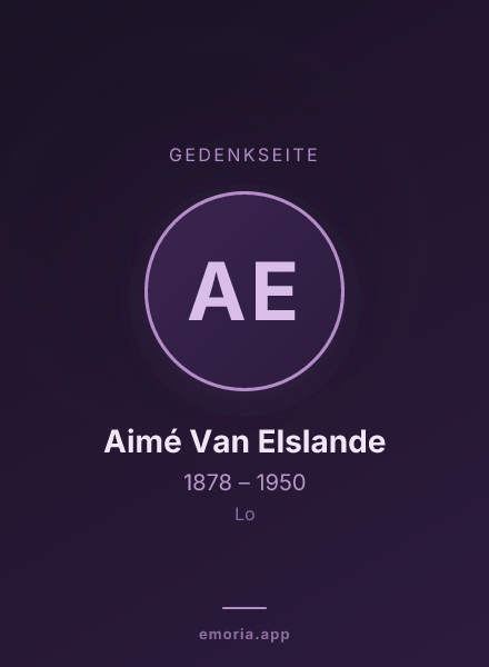 Gedenkportrait von Aimé Van Elslande