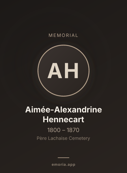 Memorial portrait of Aimée-Alexandrine Hennecart