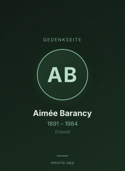 Gedenkportrait von Aimée Barancy