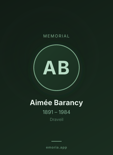 Memorial portrait of Aimée Barancy