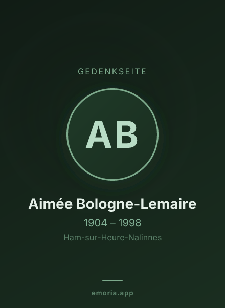 Gedenkportrait von Aimée Bologne-Lemaire
