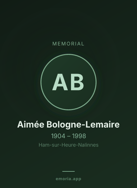 Memorial portrait of Aimée Bologne-Lemaire