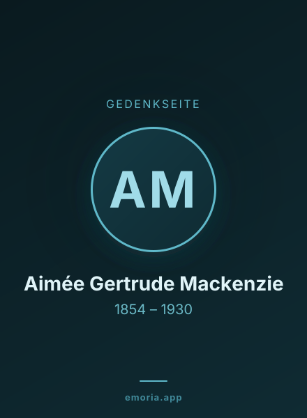 Gedenkportrait von Aimée Gertrude Mackenzie