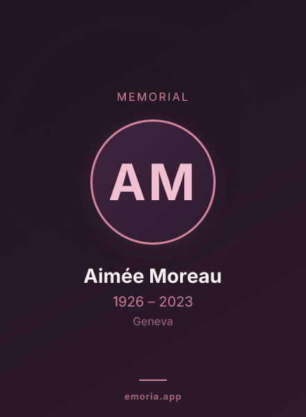 Memorial portrait of Aimée Moreau