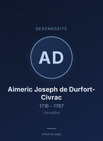Gedenkportrait von Aimeric Joseph de Durfort-Civrac