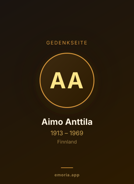 Gedenkportrait von Aimo Anttila