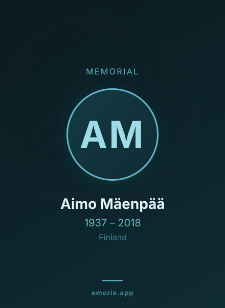 Memorial portrait of Aimo Mäenpää