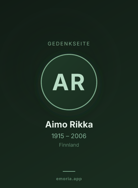 Gedenkportrait von Aimo Rikka