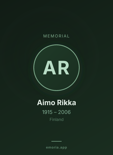 Memorial portrait of Aimo Rikka