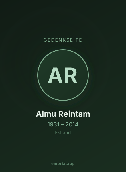 Gedenkportrait von Aimu Reintam