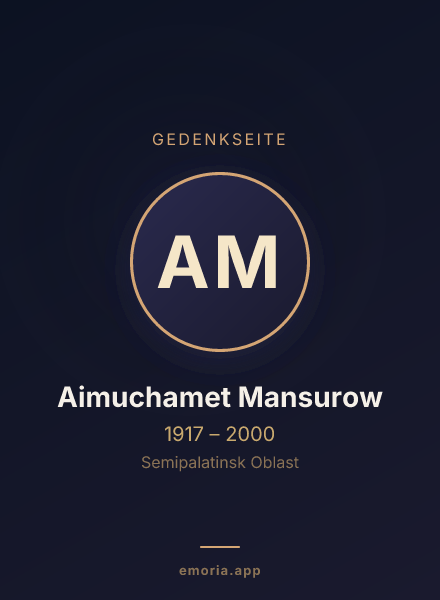Gedenkportrait von Aimuchamet Mansurow