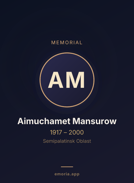 Memorial portrait of Aimuchamet Mansurow