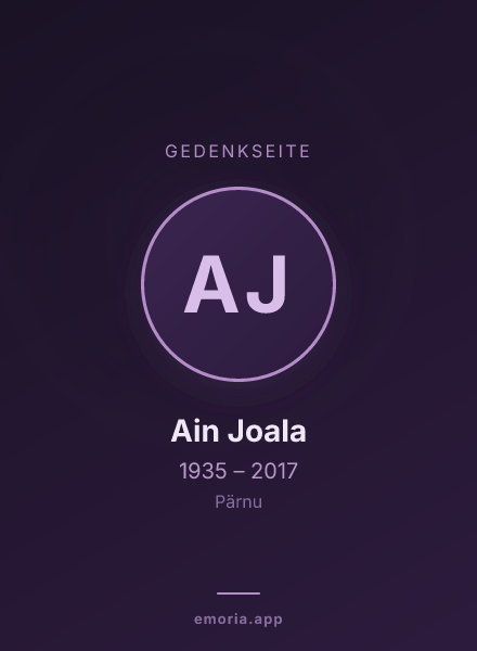 Gedenkportrait von Ain Joala