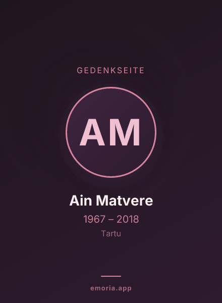 Gedenkportrait von Ain Matvere