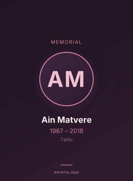 Memorial portrait of Ain Matvere