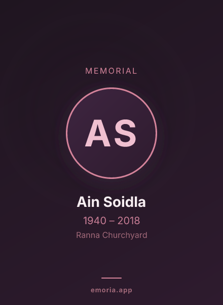 Memorial portrait of Ain Soidla