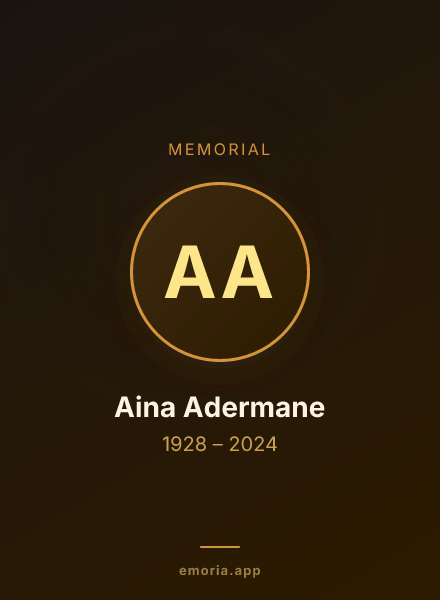Memorial portrait of Aina Adermane