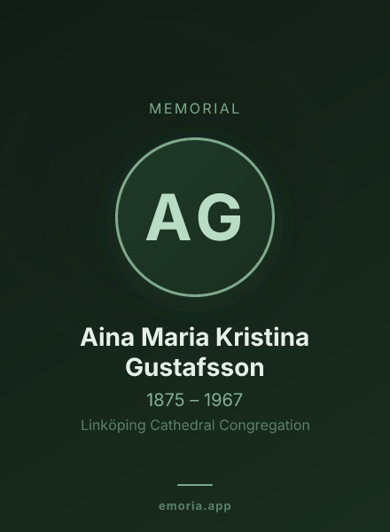Memorial portrait of Aina Maria Kristina Gustafsson
