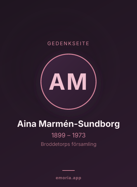 Gedenkportrait von Aina Marmén-Sundborg