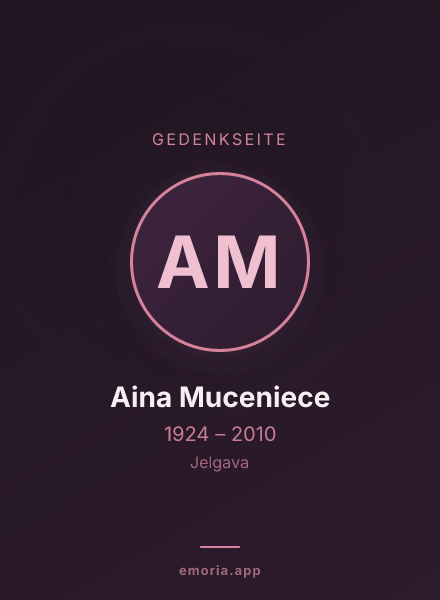 Gedenkportrait von Aina Muceniece