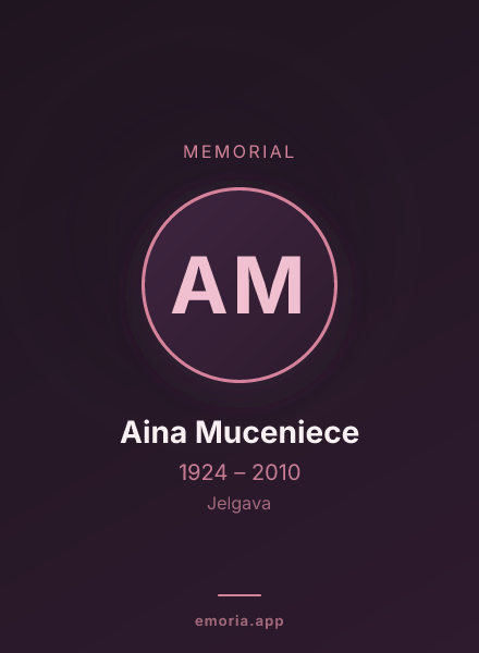 Memorial portrait of Aina Muceniece