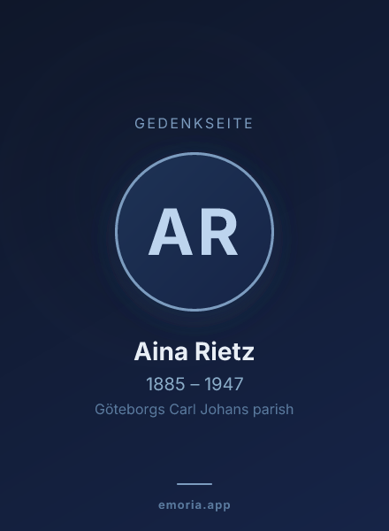 Gedenkportrait von Aina Rietz