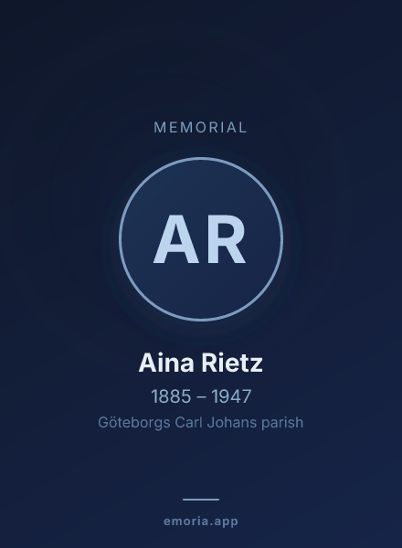 Memorial portrait of Aina Rietz