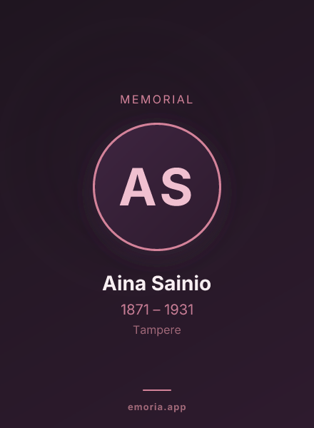 Memorial portrait of Aina Sainio
