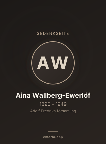 Gedenkportrait von Aina Wallberg-Ewerlöf