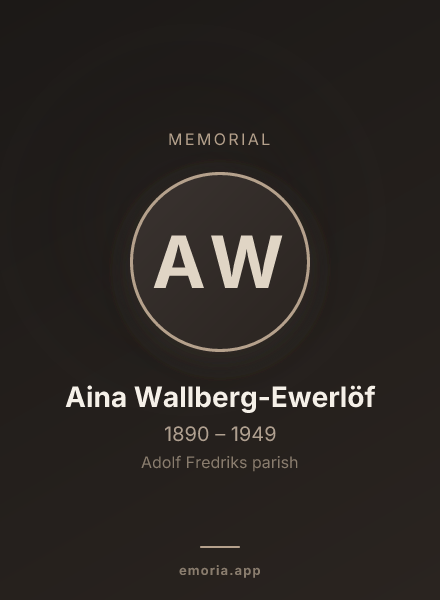 Memorial portrait of Aina Wallberg-Ewerlöf