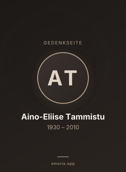 Gedenkportrait von Aino-Eliise Tammistu