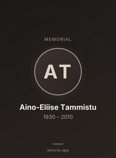 Memorial portrait of Aino-Eliise Tammistu