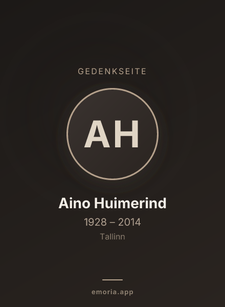 Gedenkportrait von Aino Huimerind