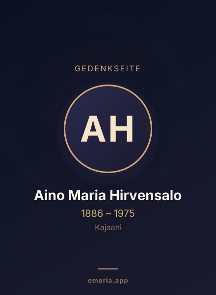 Gedenkportrait von Aino Maria Hirvensalo