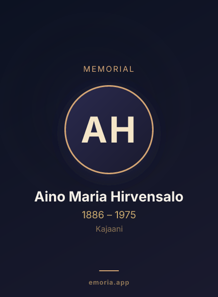 Memorial portrait of Aino Maria Hirvensalo