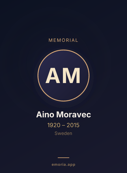 Memorial portrait of Aino Moravec