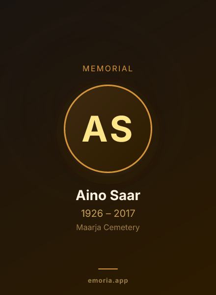 Memorial portrait of Aino Saar