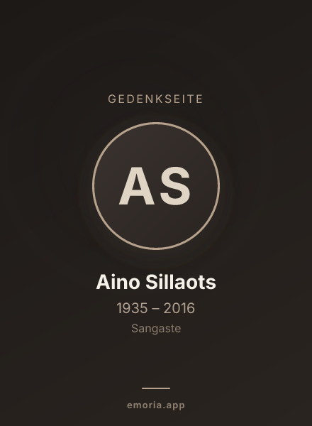 Gedenkportrait von Aino Sillaots