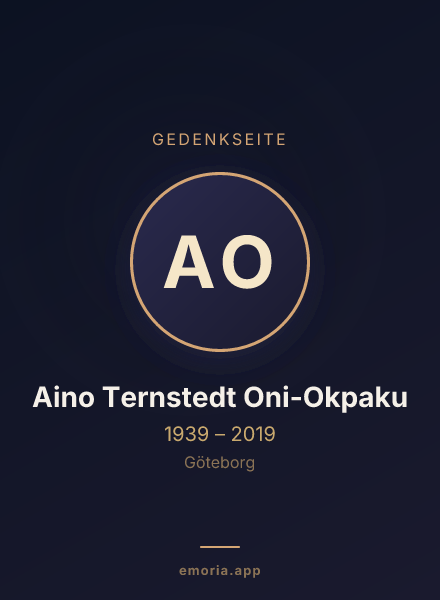 Gedenkportrait von Aino Ternstedt Oni-Okpaku
