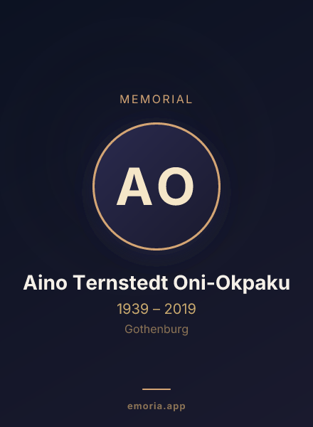 Memorial portrait of Aino Ternstedt Oni-Okpaku