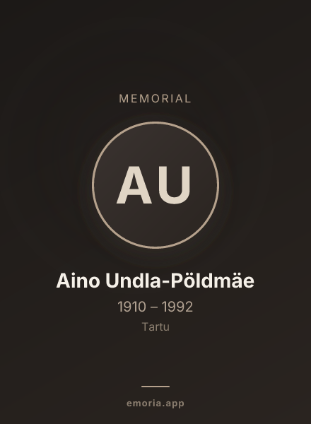 Memorial portrait of Aino Undla-Pöldmäe