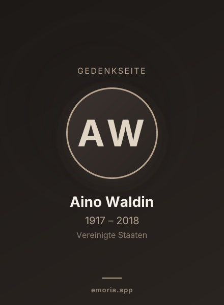 Gedenkportrait von Aino Waldin