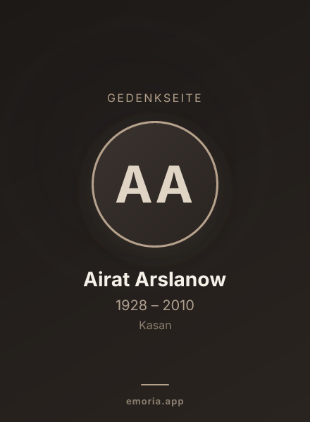 Gedenkportrait von Airat Arslanow