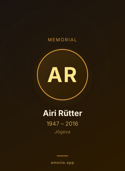 Memorial portrait of Airi Rütter