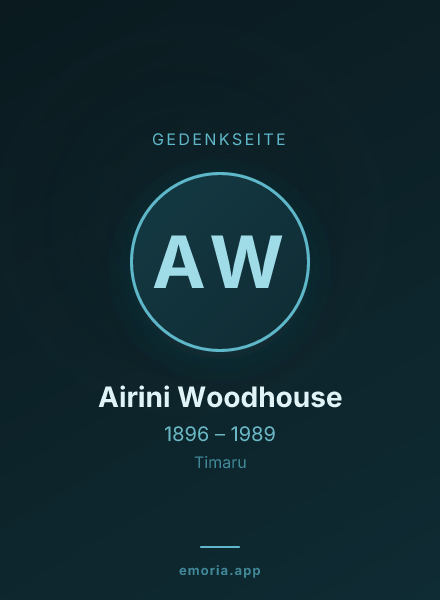 Gedenkportrait von Airini Woodhouse